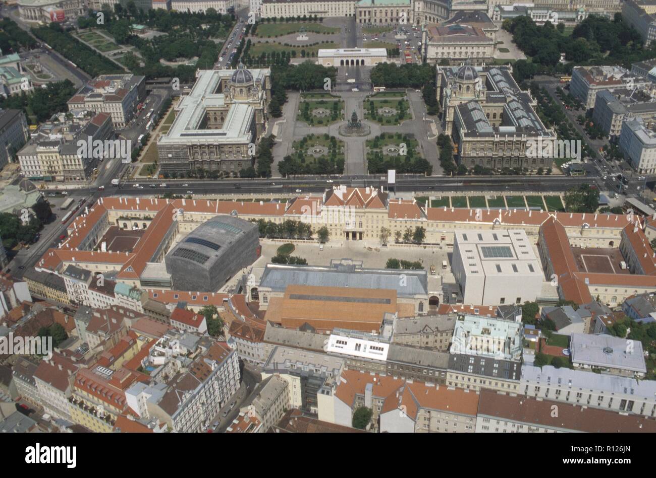 Wien, Museumsquartier; Luftbild Stock Photo