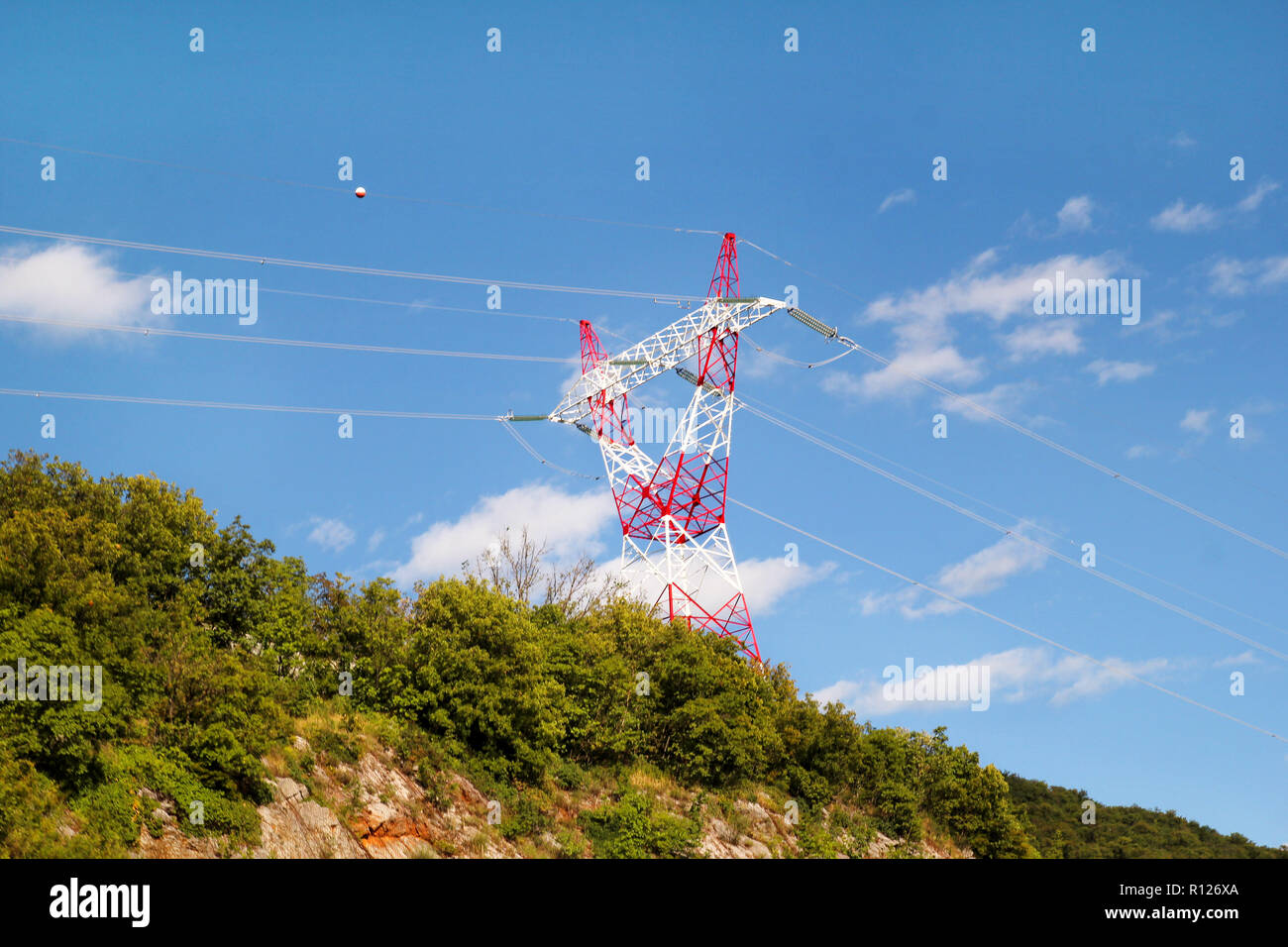 High voltage power electrical transmission tower and electricity pole
