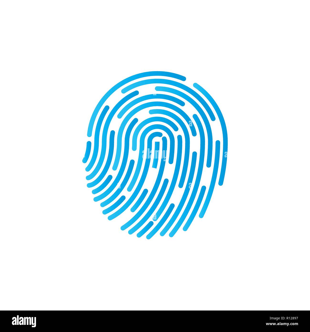 Identification symbol. Fingerprint icon. Vector illustrations. Flat design. Stock Vector