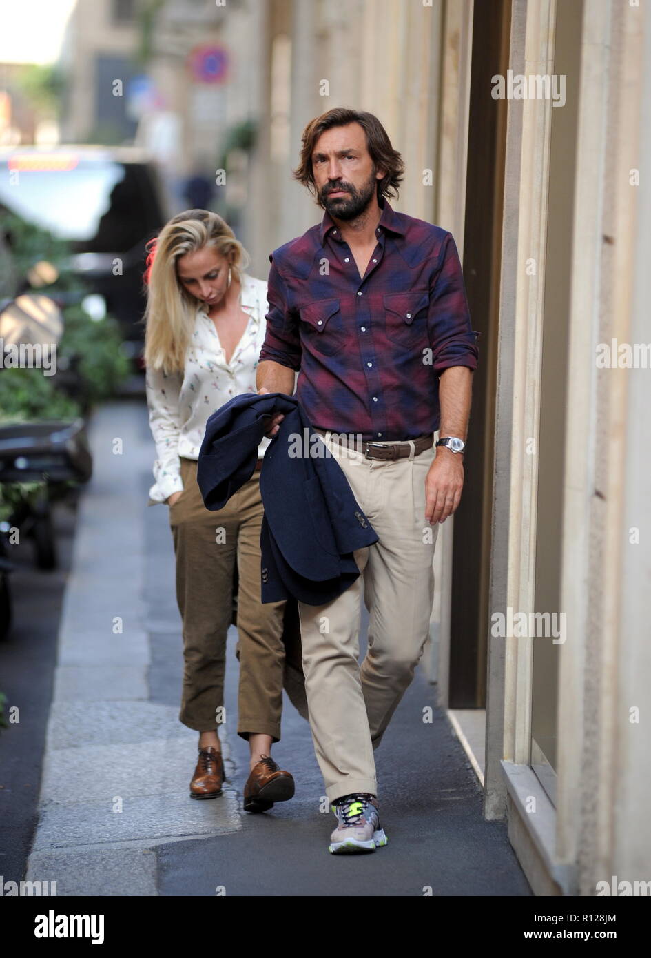 Andrea Pirlo and Valentina Baldini out in Milan, Italy Featuring