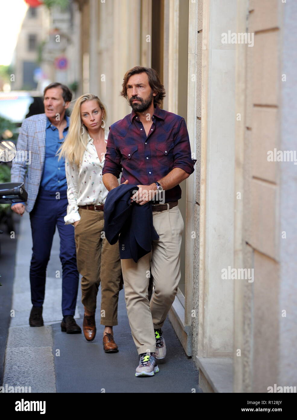 Andrea Pirlo and Valentina Baldini out in Milan, Italy Featuring