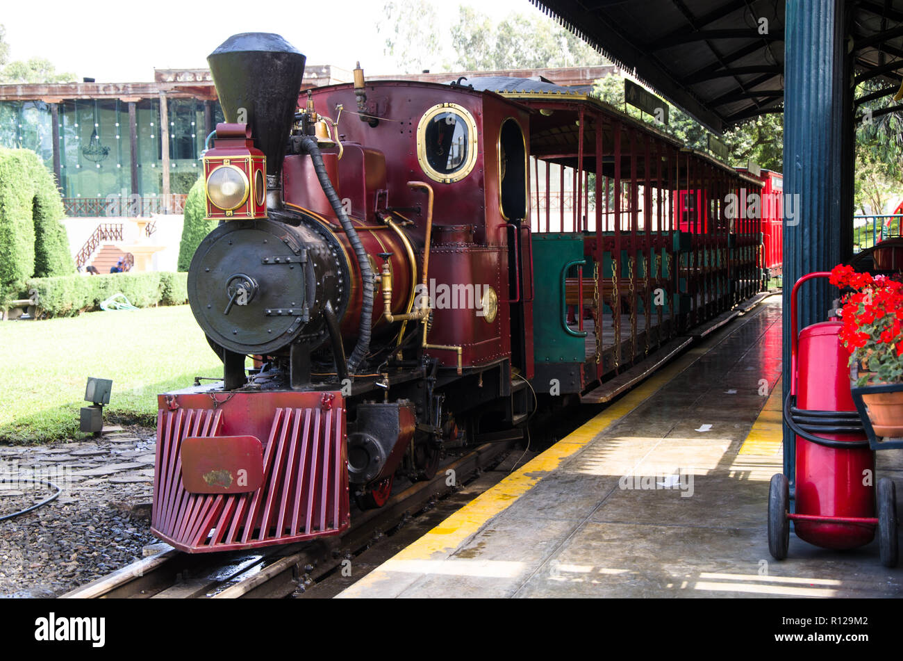 Vintage Steam engine locomotive train , typical vintage train. Stock Photo