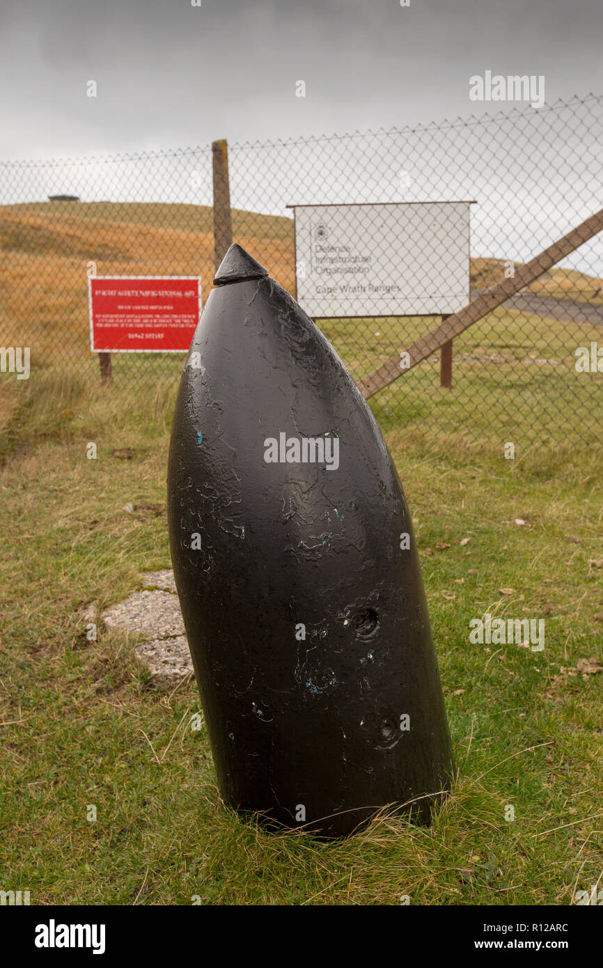 The RAF bombing range on Farraid Head, near Durness, Sutherland, Scotland, UK. Stock Photo