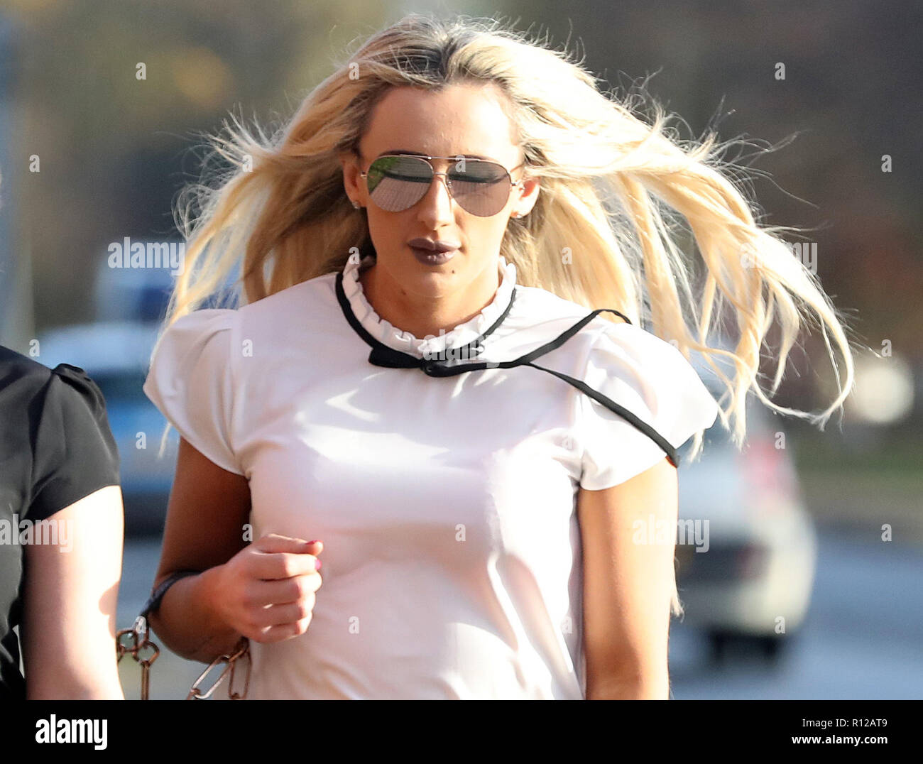 Prison Officer Stacey Sutherland, 27, arrives at Newton Aycliffe Magistrates Court, County Durham, charged with misconduct in a public office at Deerbolt Young Offenders Institute, for allegedly having an affair with an inmate. Stock Photo