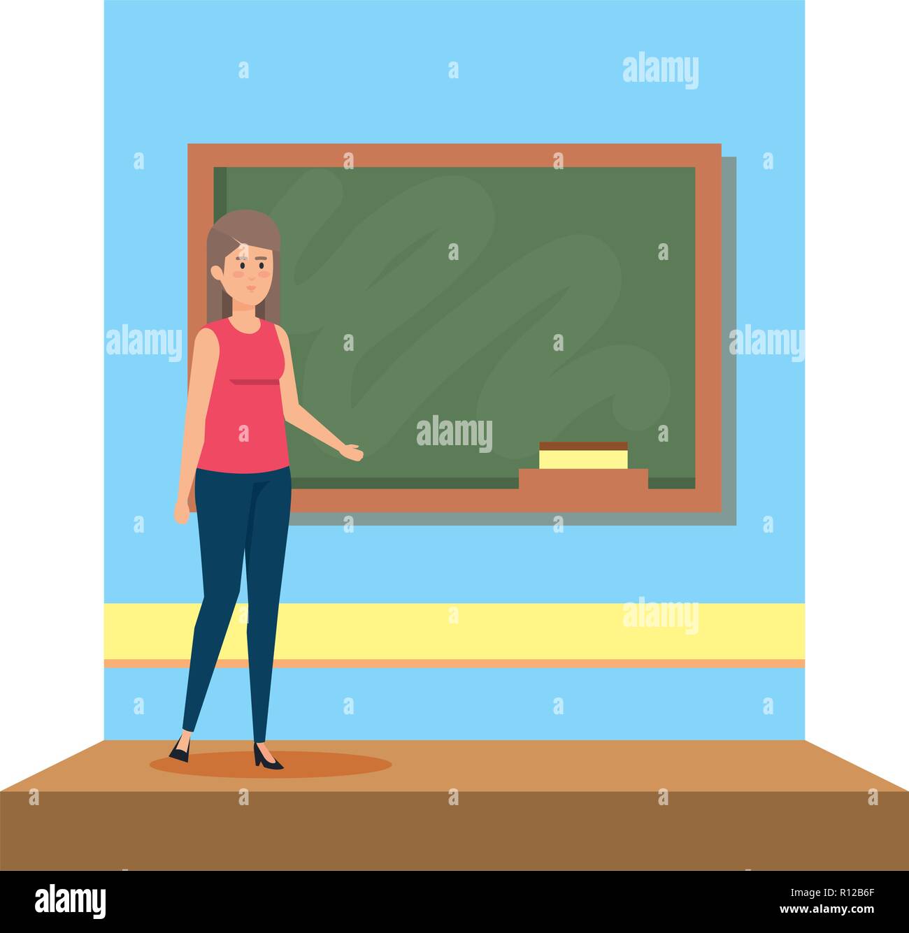 female teacher in the classroom Stock Vector Image & Art - Alamy