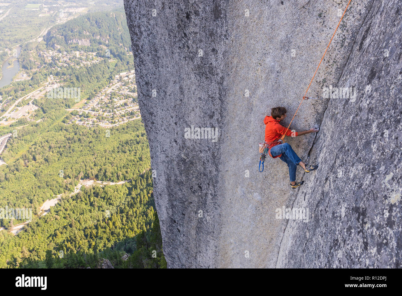 Rock climbing, Squamish, Canada Stock Photo Alamy