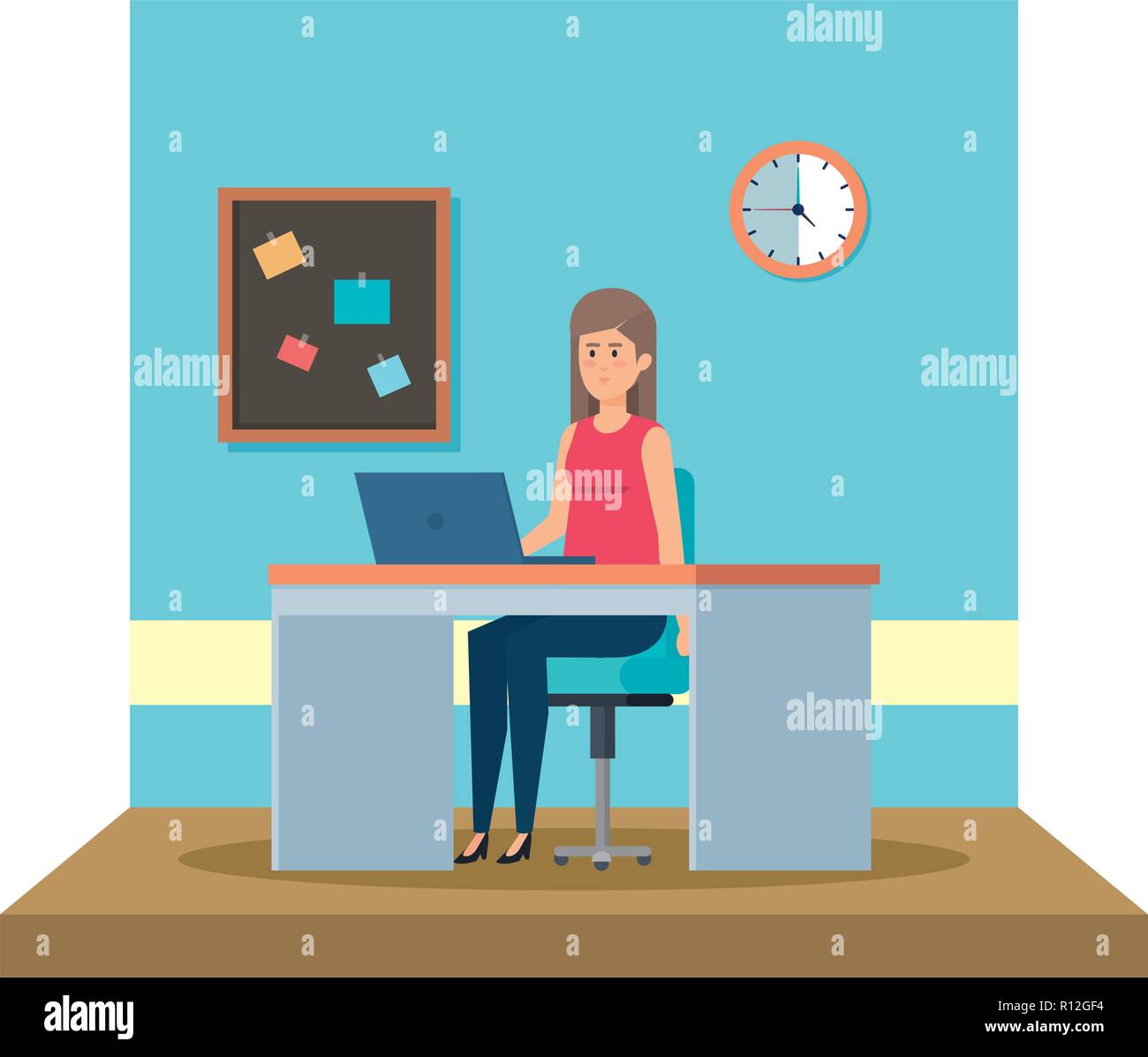 female teacher in the classroom Stock Vector Image & Art - Alamy