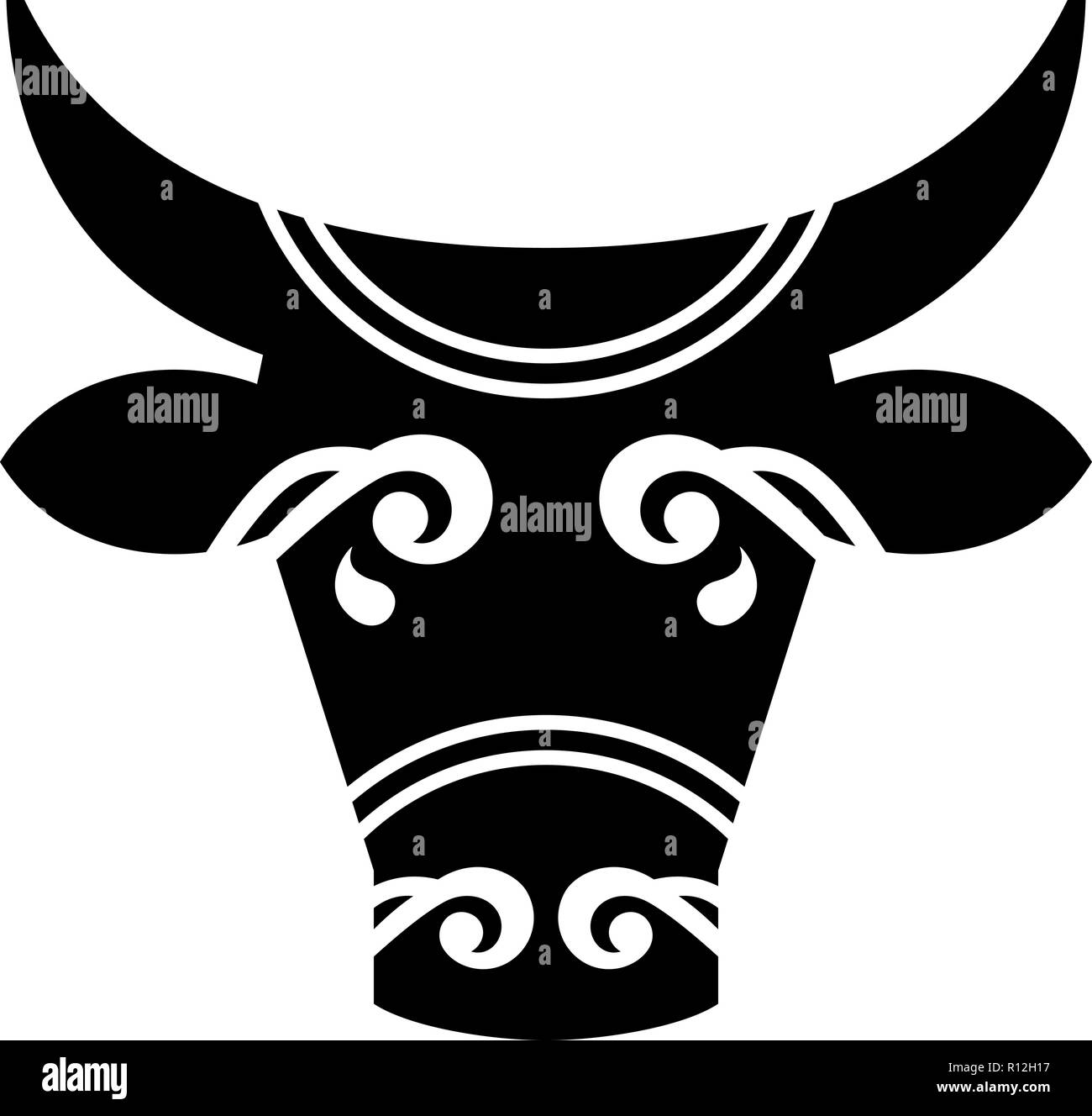 Bull head abstract vector illustration Stock Vector