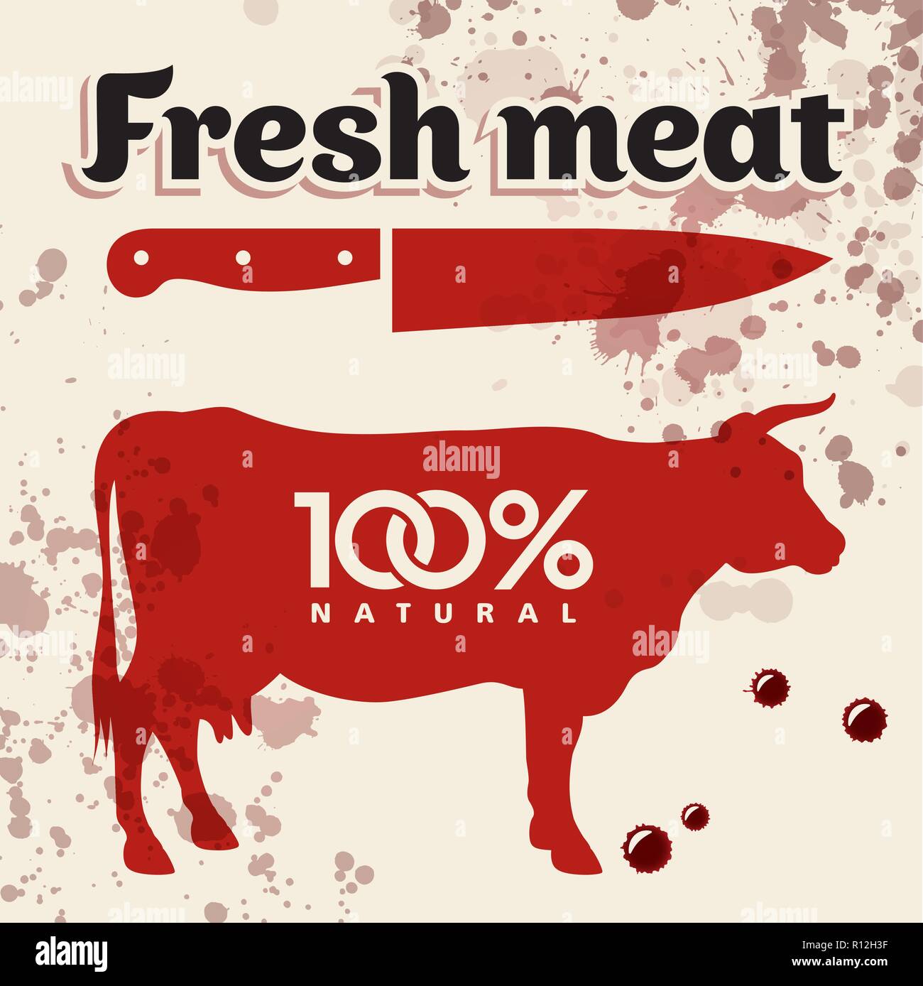 Fresh meat, beef, vector illustration Stock Vector