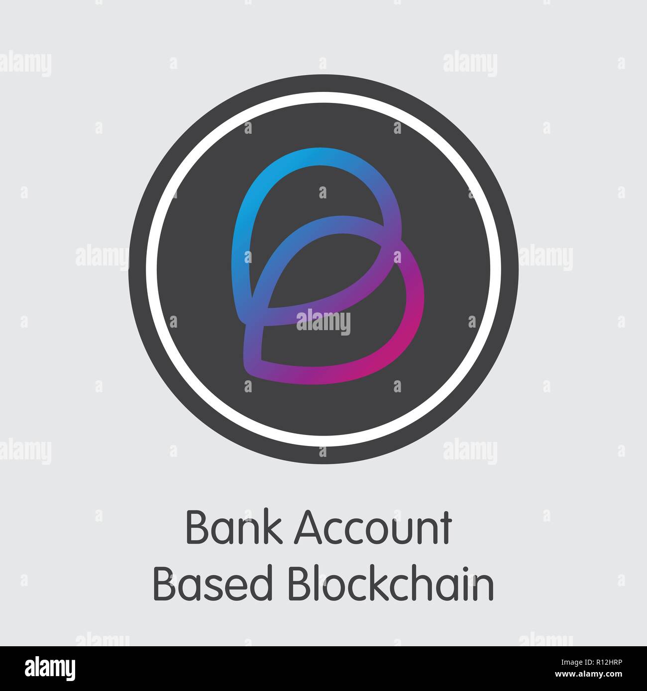 Bank Account Based Blockchain - Cryptocurrency Illustration. Vector Icon Stock Vector