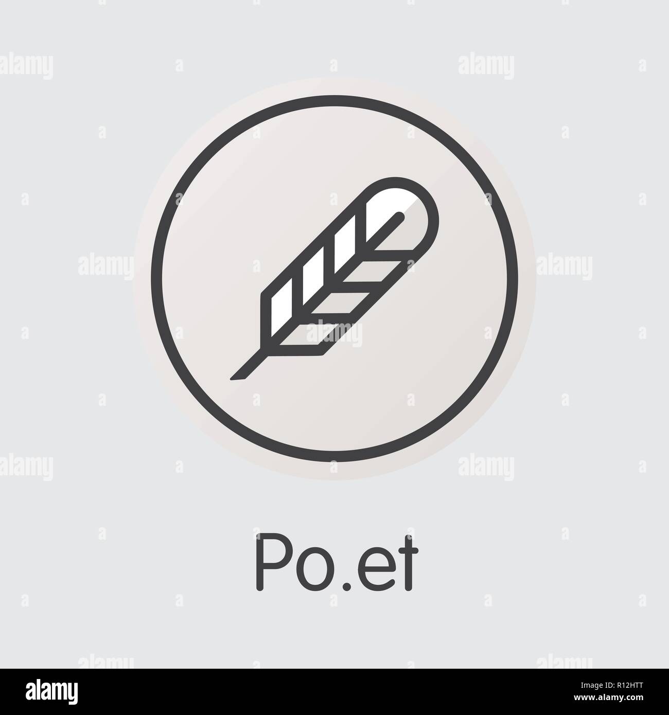 Poet Virtual Currency Coin. Vector Web Icon of POE. Stock Vector
