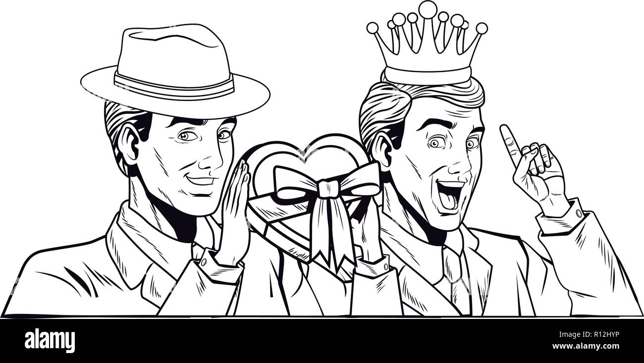 pop art retro men black and white Stock Vector Image & Art - Alamy