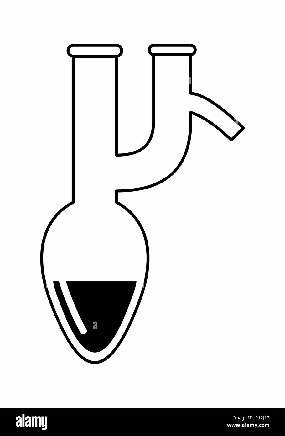 Black and white illustration of a lab flask Stock Vector Image & Art