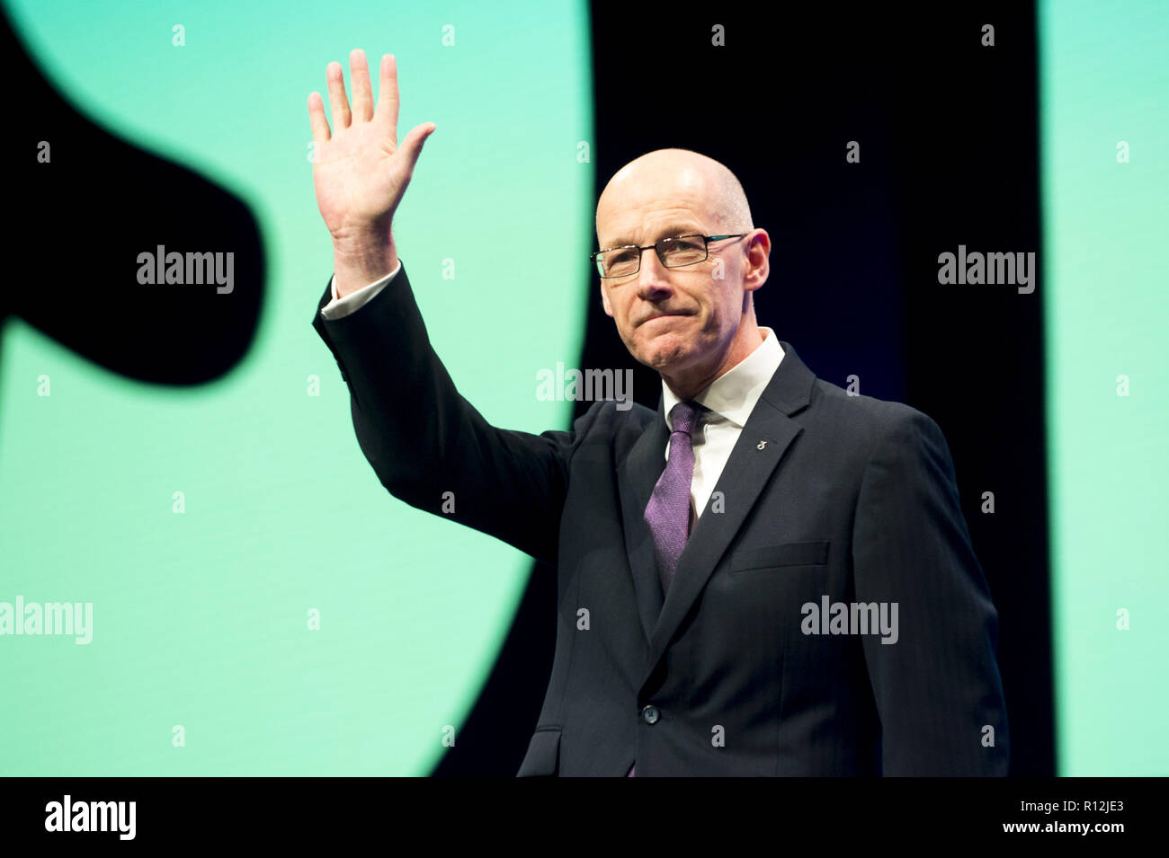 The Scottish National Party hold their annual conference in the SEC in Glasgow.  Featuring: John Swinney Where: Glasgow, United Kingdom When: 08 Oct 2018 Credit: Euan Cherry/WENN Stock Photo