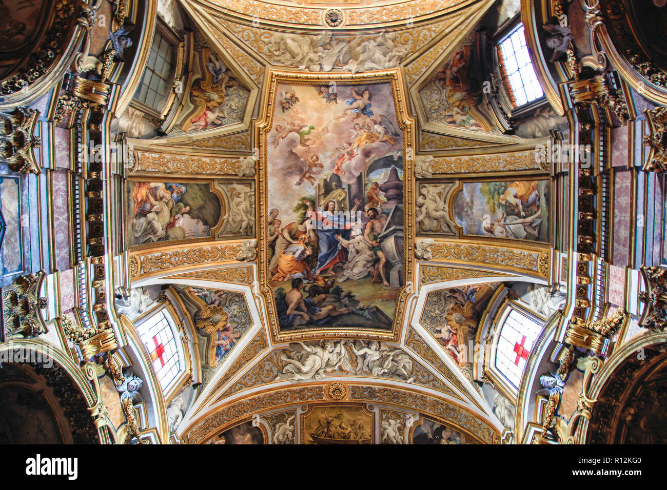 Ceiling church Santa Maria Maddalena, Rome, Lazio, Italy Stock Photo ...