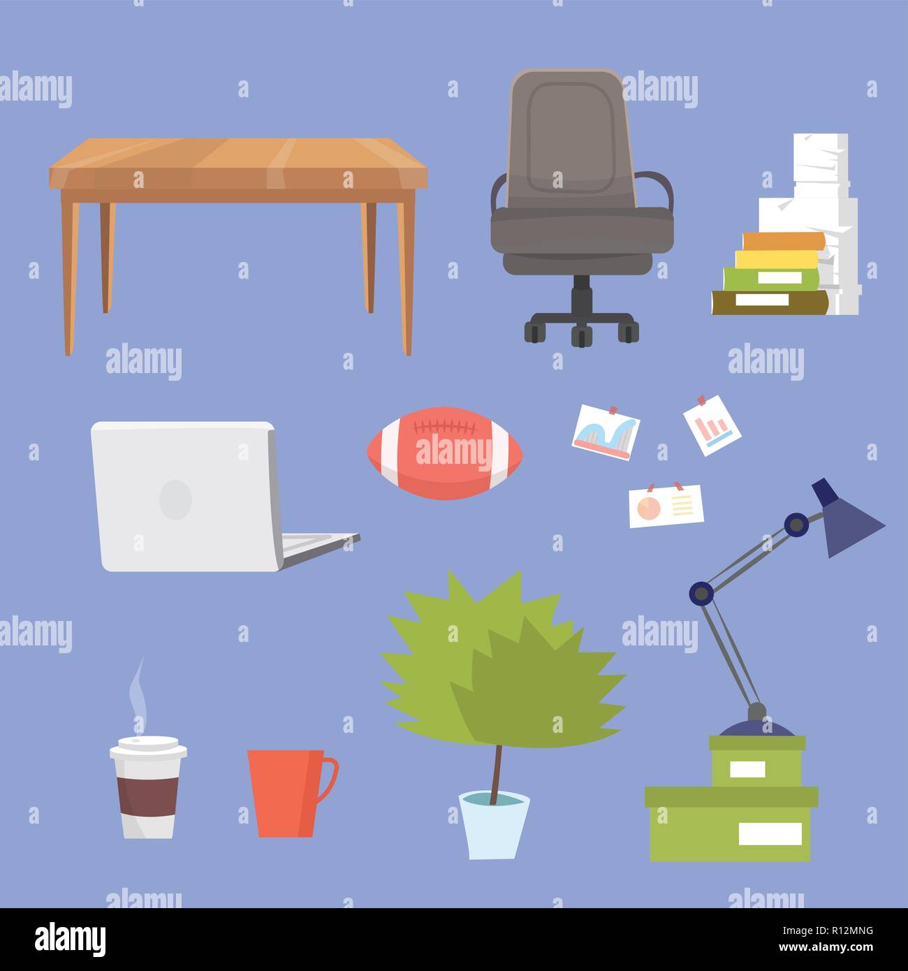 Small Clipart Collection With Office Furniture Equipment And