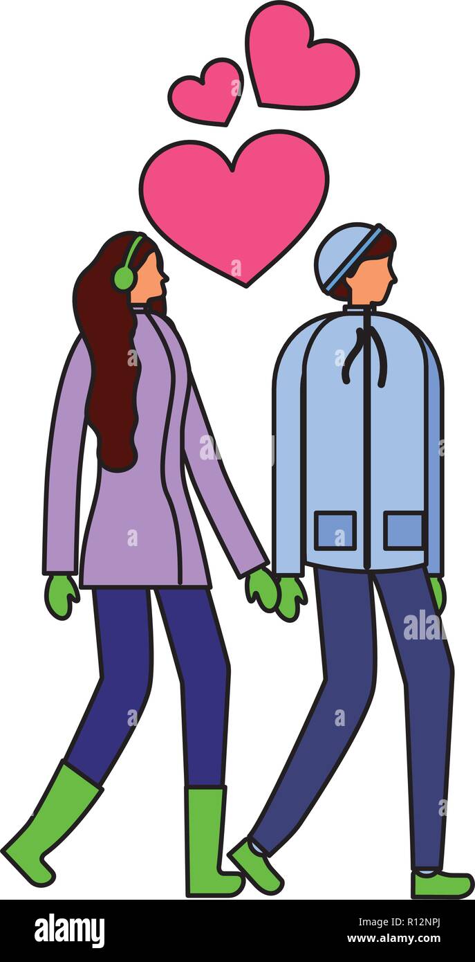 couple holding hands romantic love vector illustration Stock Vector ...