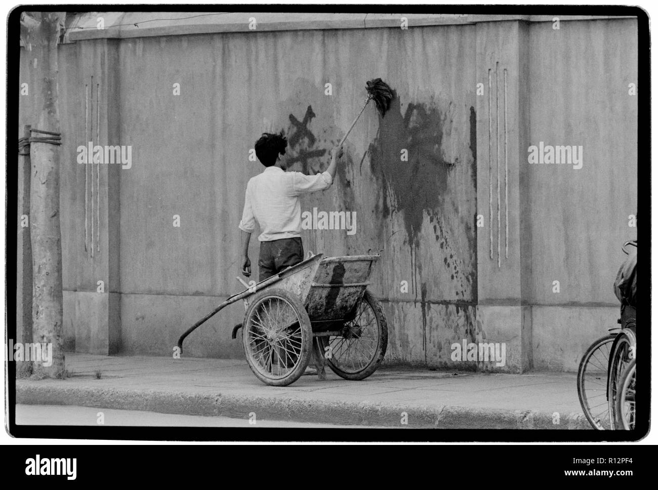 China Shanghai a few days after the massacre in Tiananmen Square in June 1989. Scans made in 2018 Stock Photo