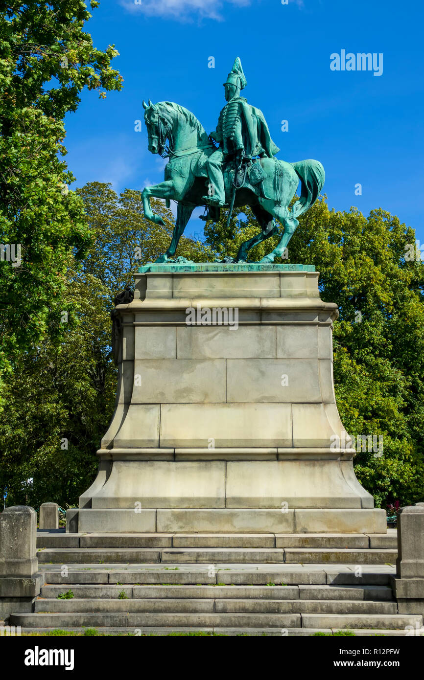 Statue Karl XV at Djurgården Stockholm is the capital and largest city of Sweden Stock Photo