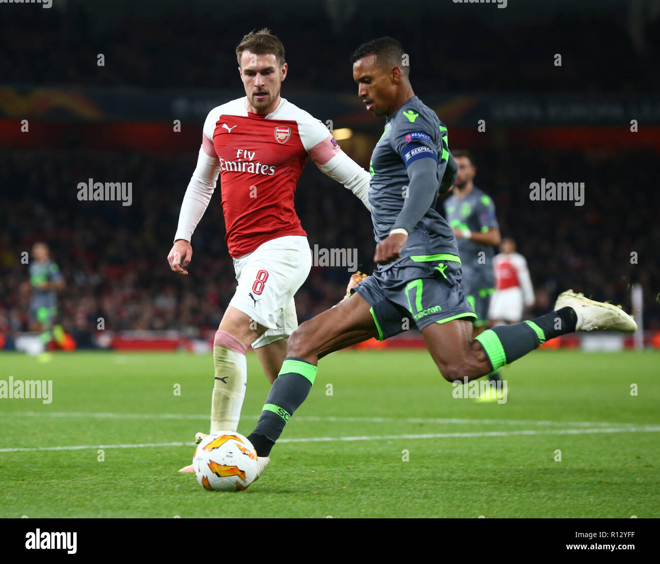 London, UK, 08 November, 2018 Nani of Sporting Lisbon during Europa League Group E  between Arsenal and Sporting Lisbon at Emirates stadium , London, England on 08 Nov 2018.  Credit Action Foto Sport Credit: Action Foto Sport/Alamy Live News Stock Photo