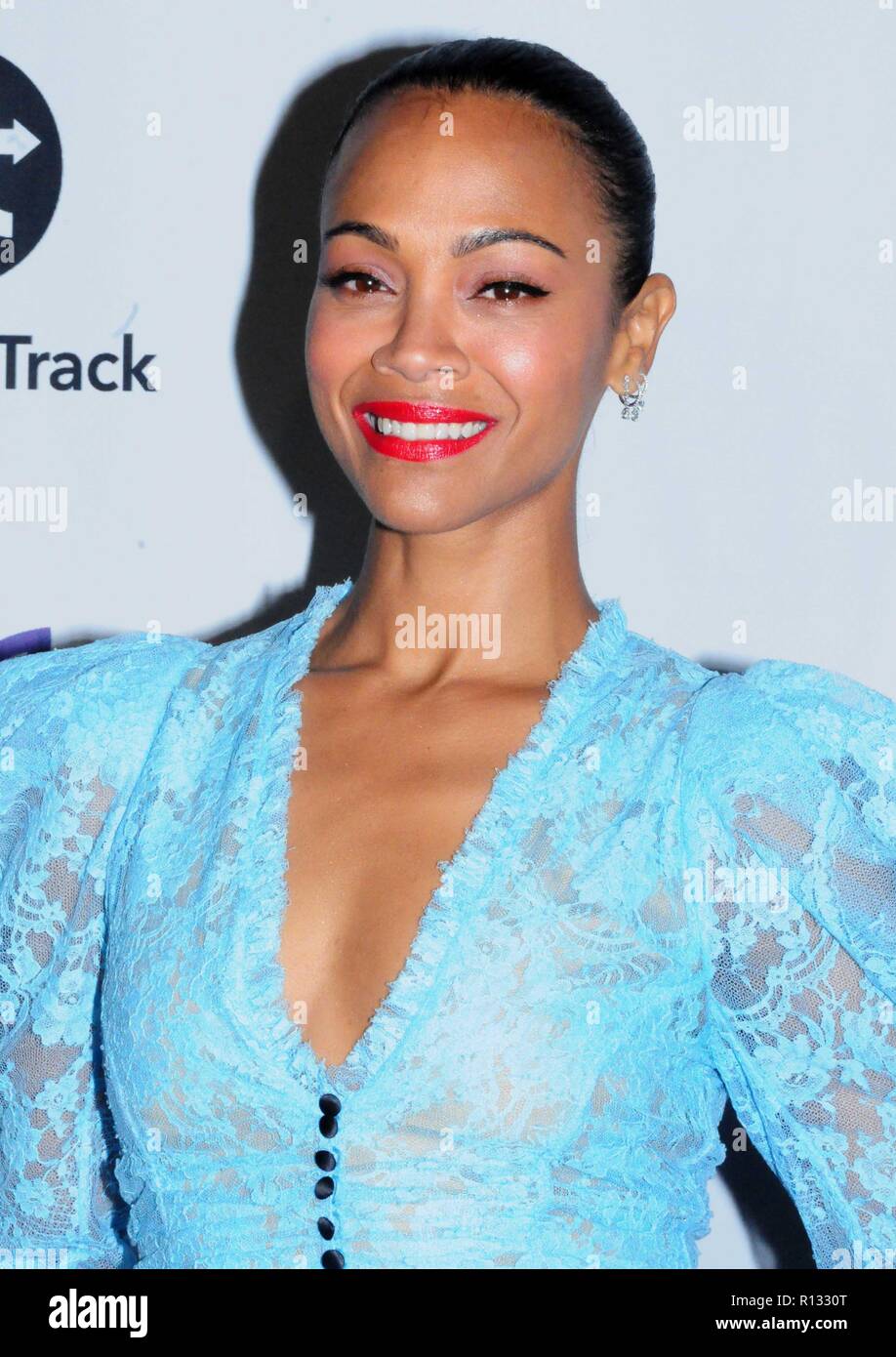 Los Angeles, California, USA. 8th November, 2018. Actress Zoe Saldana ...