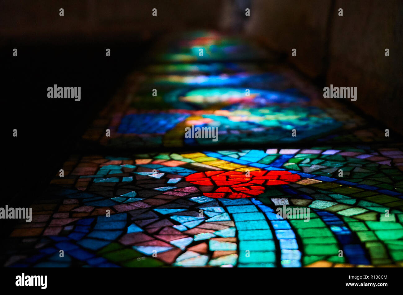 Stained glass mosaic, Kew Gardens, England, 2014 Stock Photo