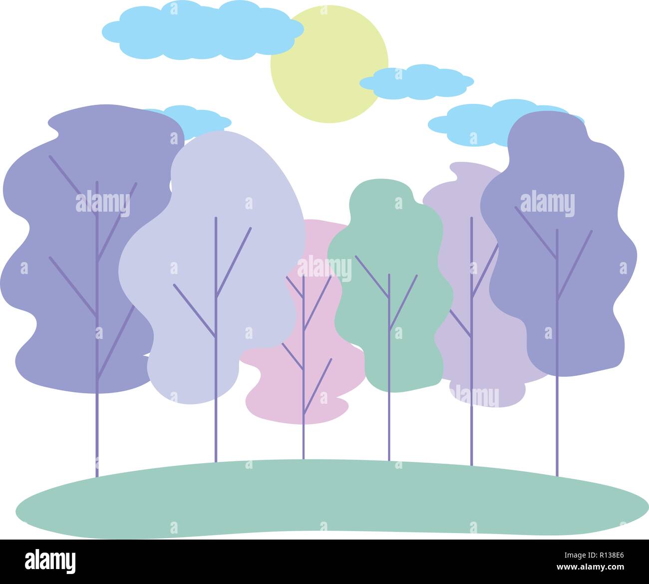 Nature with trees Stock Vector Image & Art - Alamy