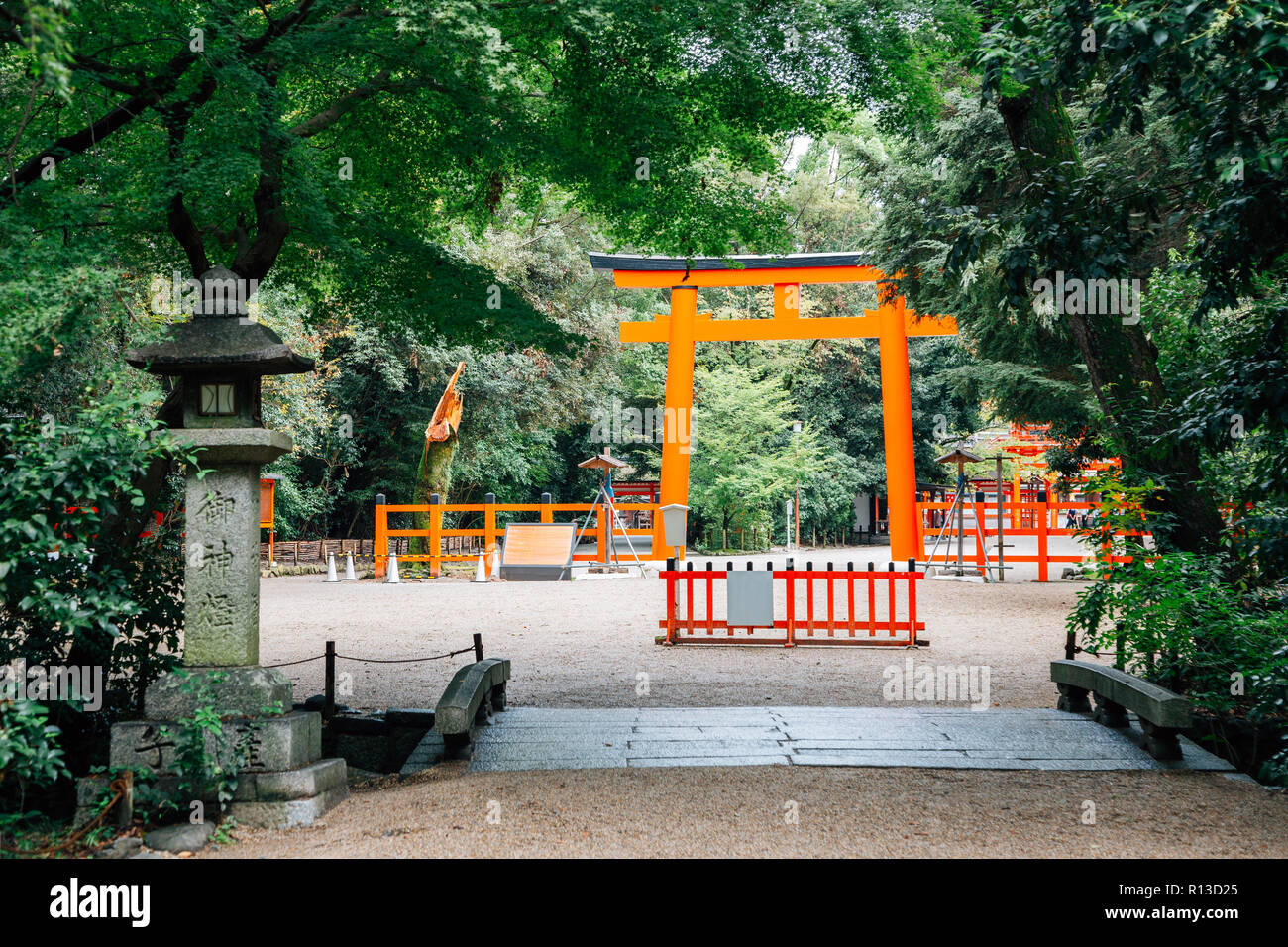 Shimogamo Shrine torii gate and forest in Kyoto, Japan Stock Photo - Alamy