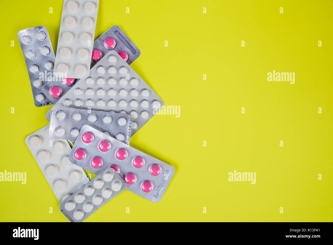 Pink White Antibiotics Capsule Pills In Blister Pack - 