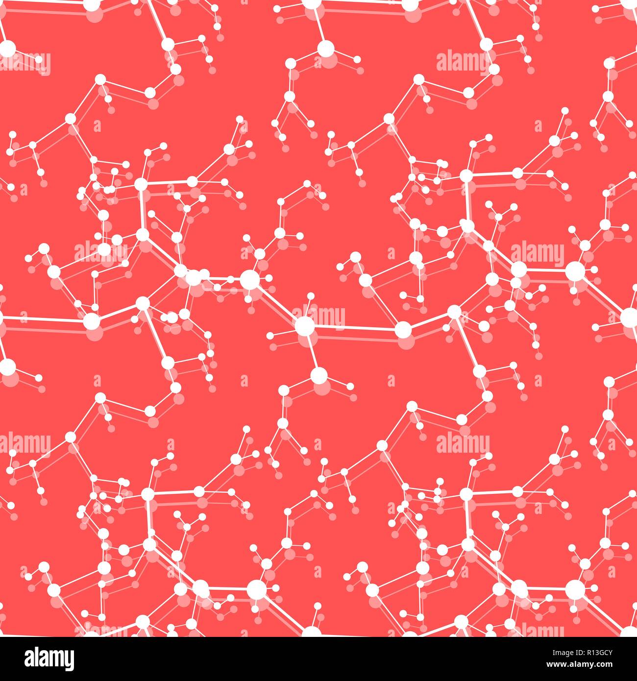 Seamless pattern with structures of molecules and communication ...