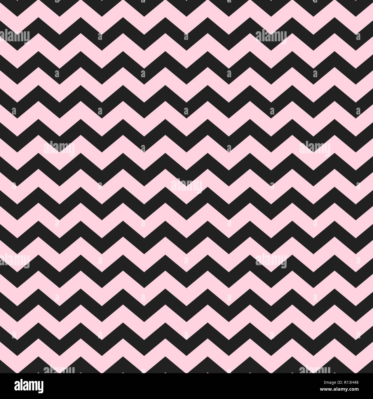 Chevrons seamless pattern background pink and black stripes. Stock Vector