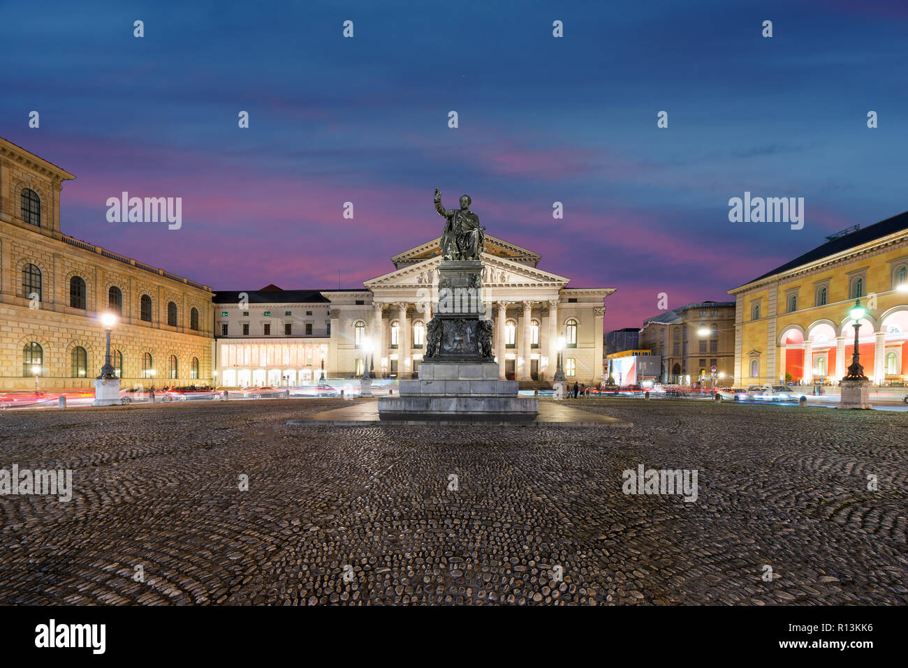 The National Theater of Munich, Located at Max-Joseph-Platz Square in Munich, Bavaria, Germany. Stock Photo