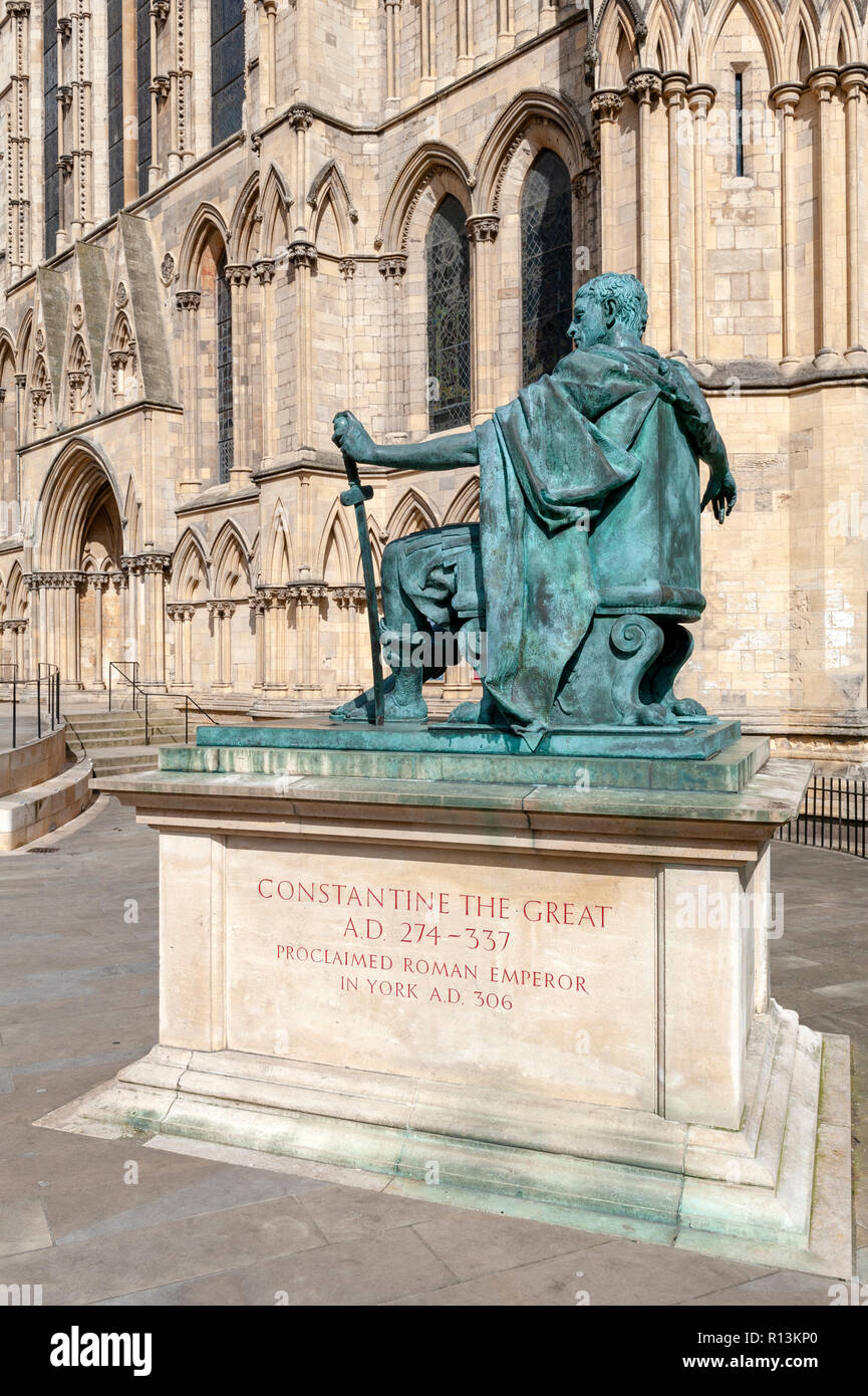 York, England April 2018 Statue of Constantine The Great situated