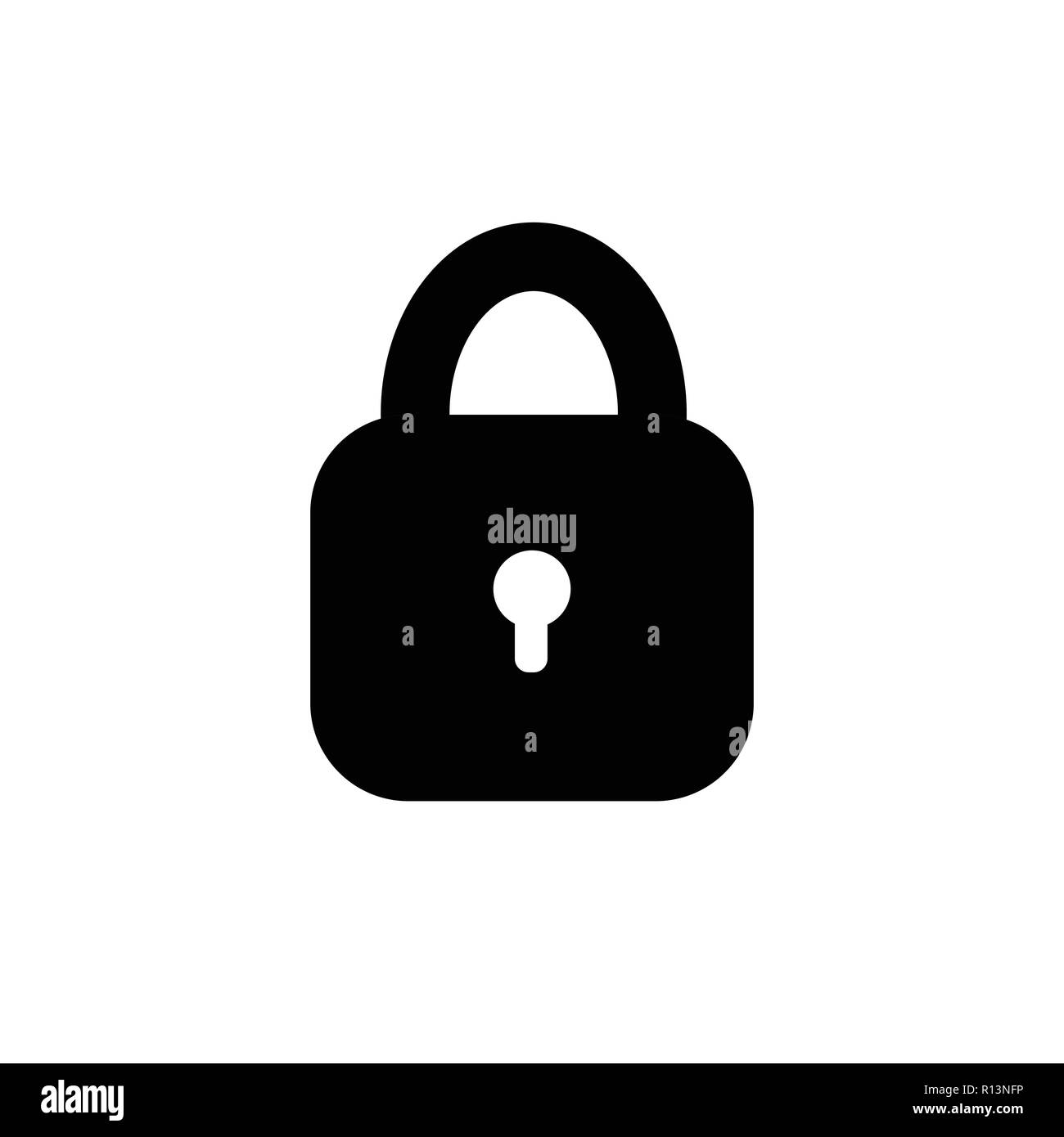 Lock icon. Padlock sign. Unlock. Vector illustration. Flat design Stock