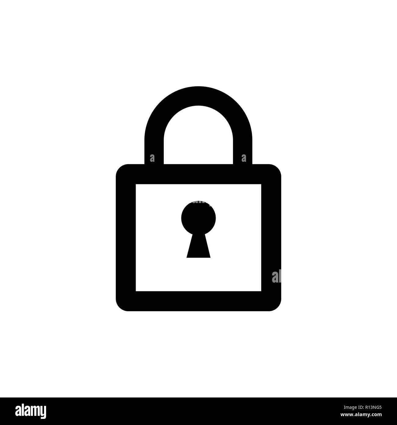 Lock Icon Padlock Sign Unlock Vector Illustration Flat Design Stock