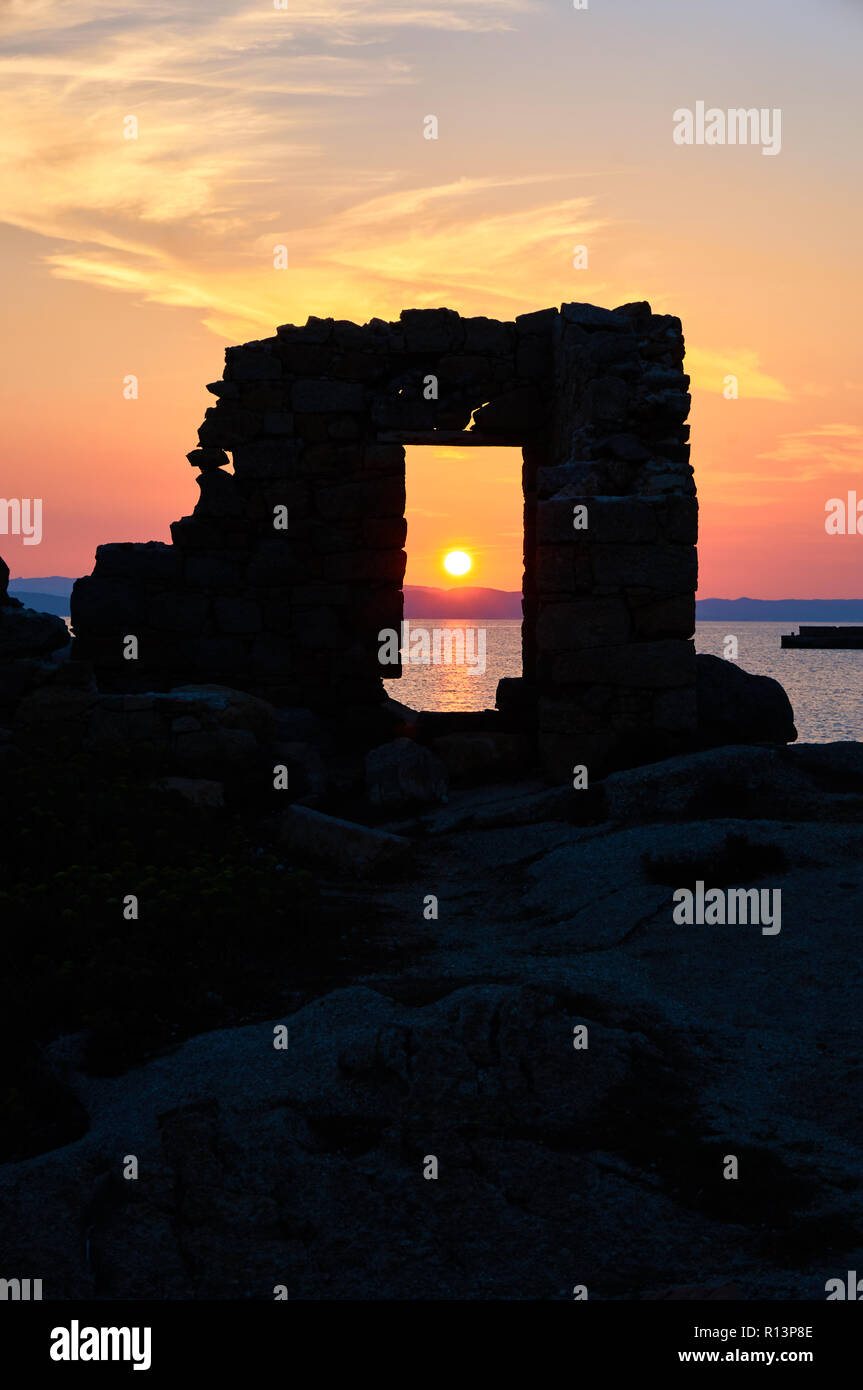 Sunset on the Beach of Masua, Iglesias, Sud Sardegna province, Sardinia,  Italy, Europe Stock Photo - Alamy