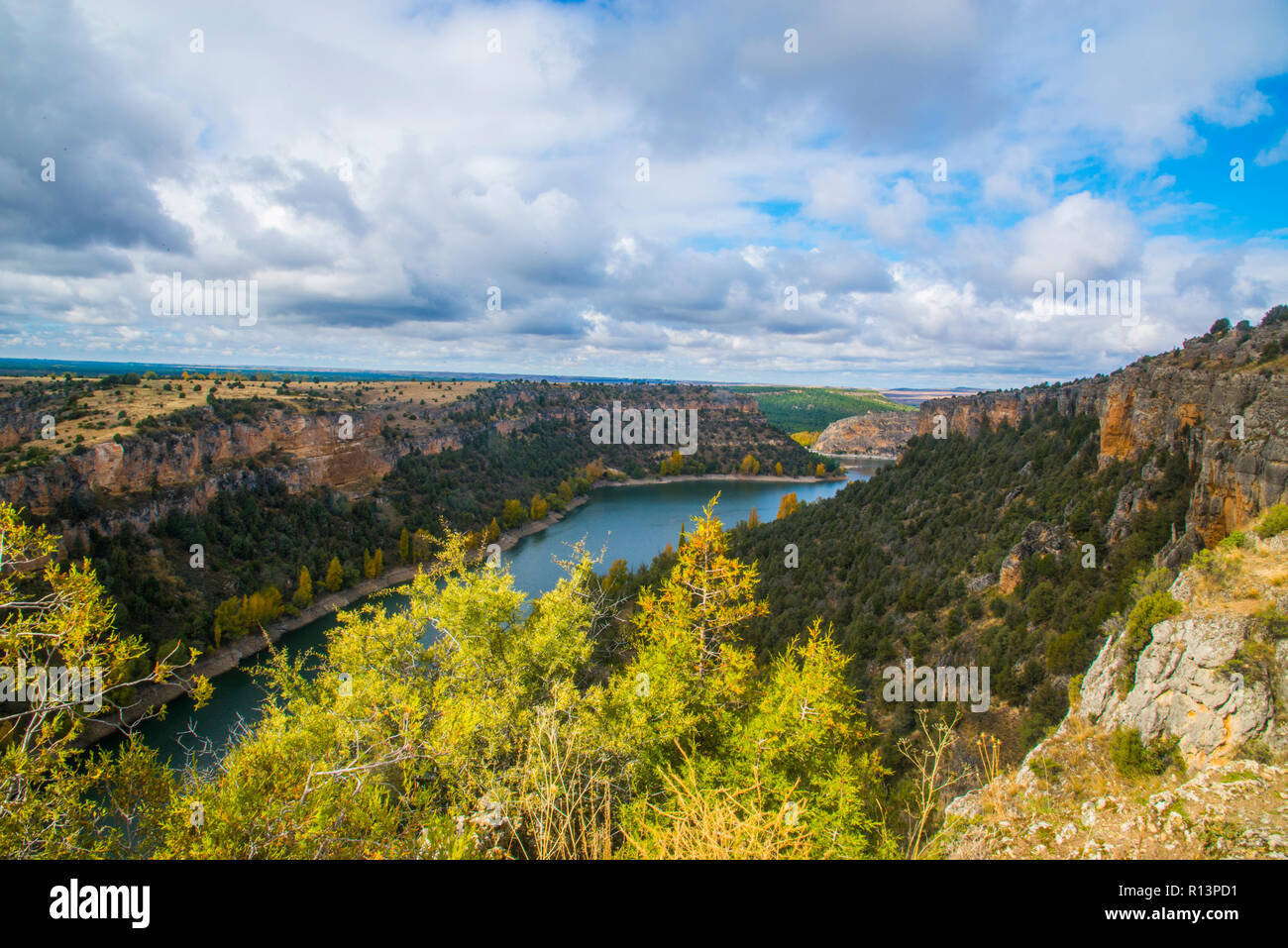 River Duraton. Hoces del Duraton Nature Reserve, Segovia province, Castilla Leon, Spain. Stock Photo