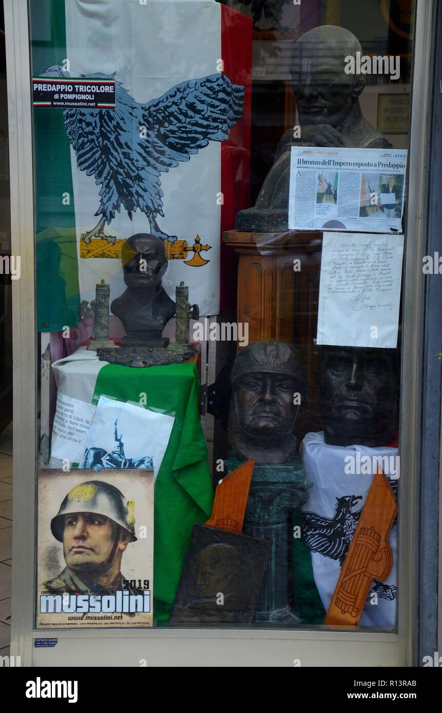 Italy, Emilia Romagna, Predappio, souvenir shop Stock Photo - Alamy