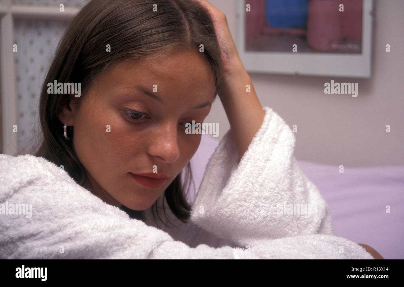 contemplative young teenage woman Stock Photo