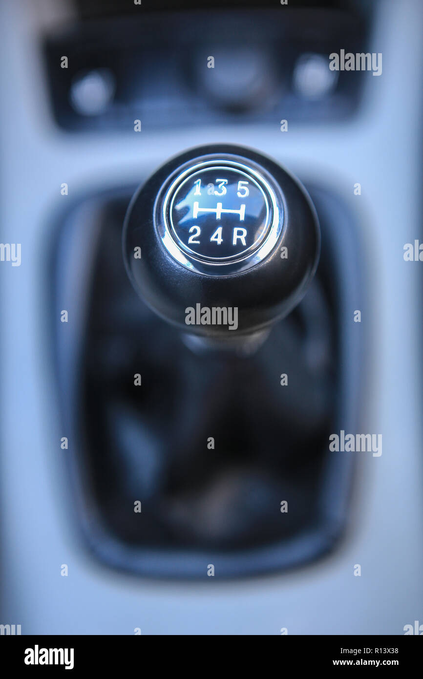 shift manual transmission car gear lever Stock Photo