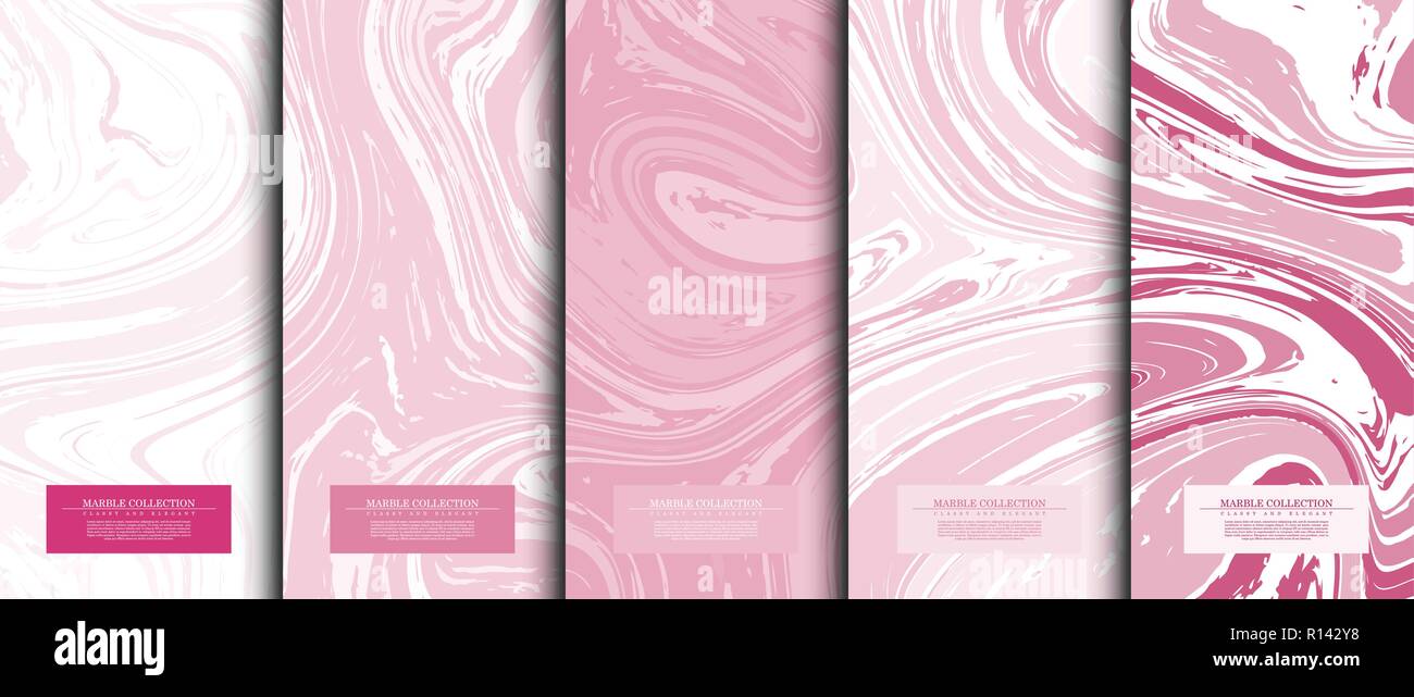 Marble collection abstract liquid pattern texture pink background card ...