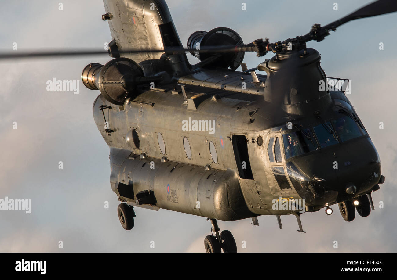 Chinook transport military helicopter Stock Photo