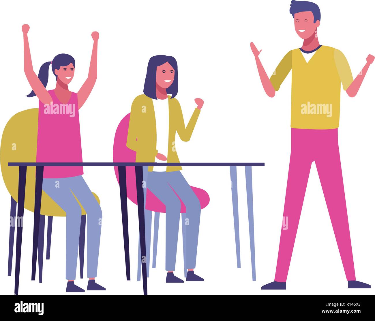 Friends having fun cartoons Stock Vector Image & Art - Alamy