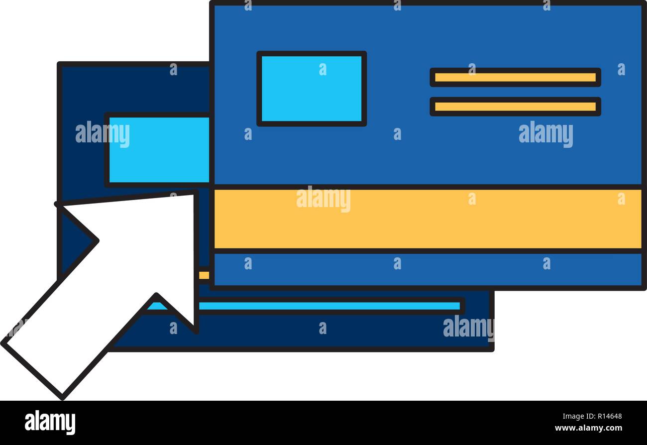 Bank Cards Clicking Online Buying Ecommerce Vector Illustration