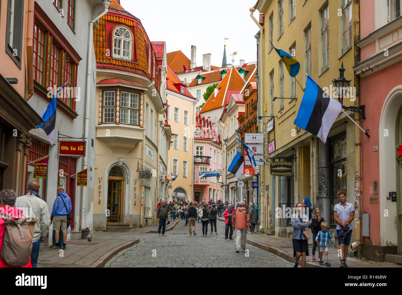 Tallinn, Estonia's capital on the Baltic Sea, is the country's cultural hub.  It retains its walled, cobblestoned Old Town, home to cafes and shops, as  Stock Photo - Alamy