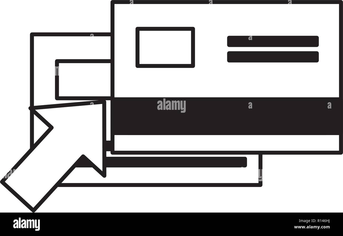 Bank Cards Clicking Online Buying Ecommerce Vector Illustration