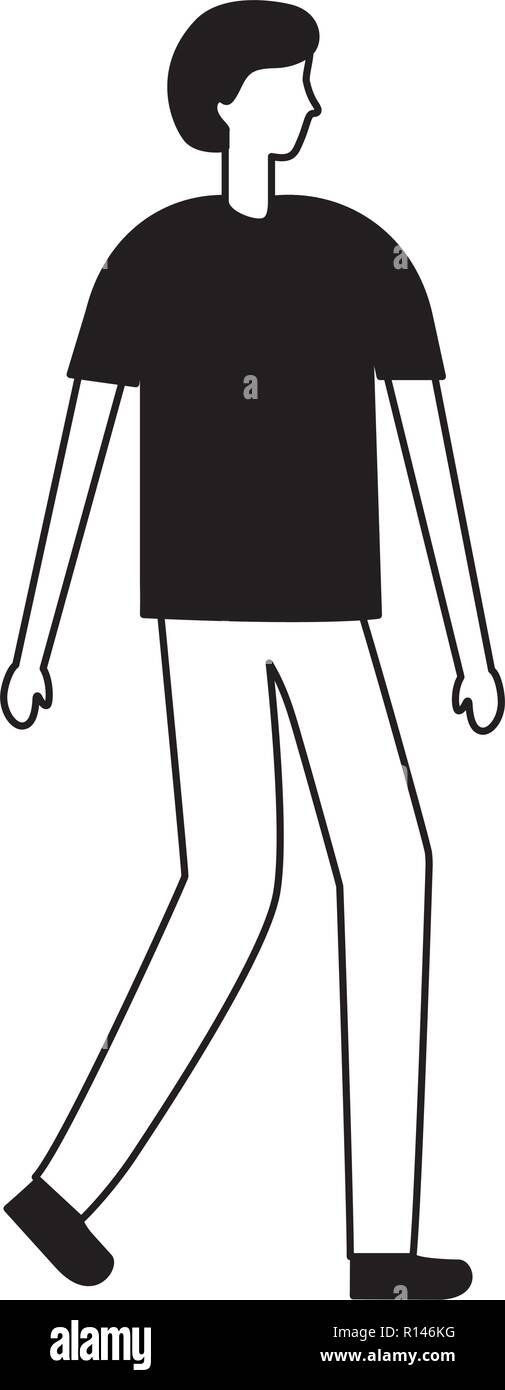 man character standing on white background vector illustration Stock ...