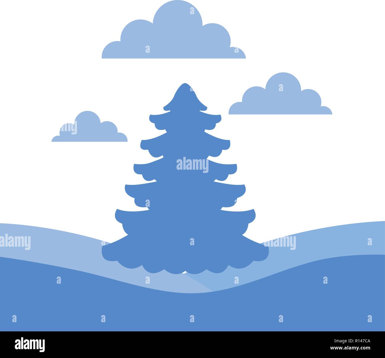 pine tree plant on white background vector illustration Stock Vector ...