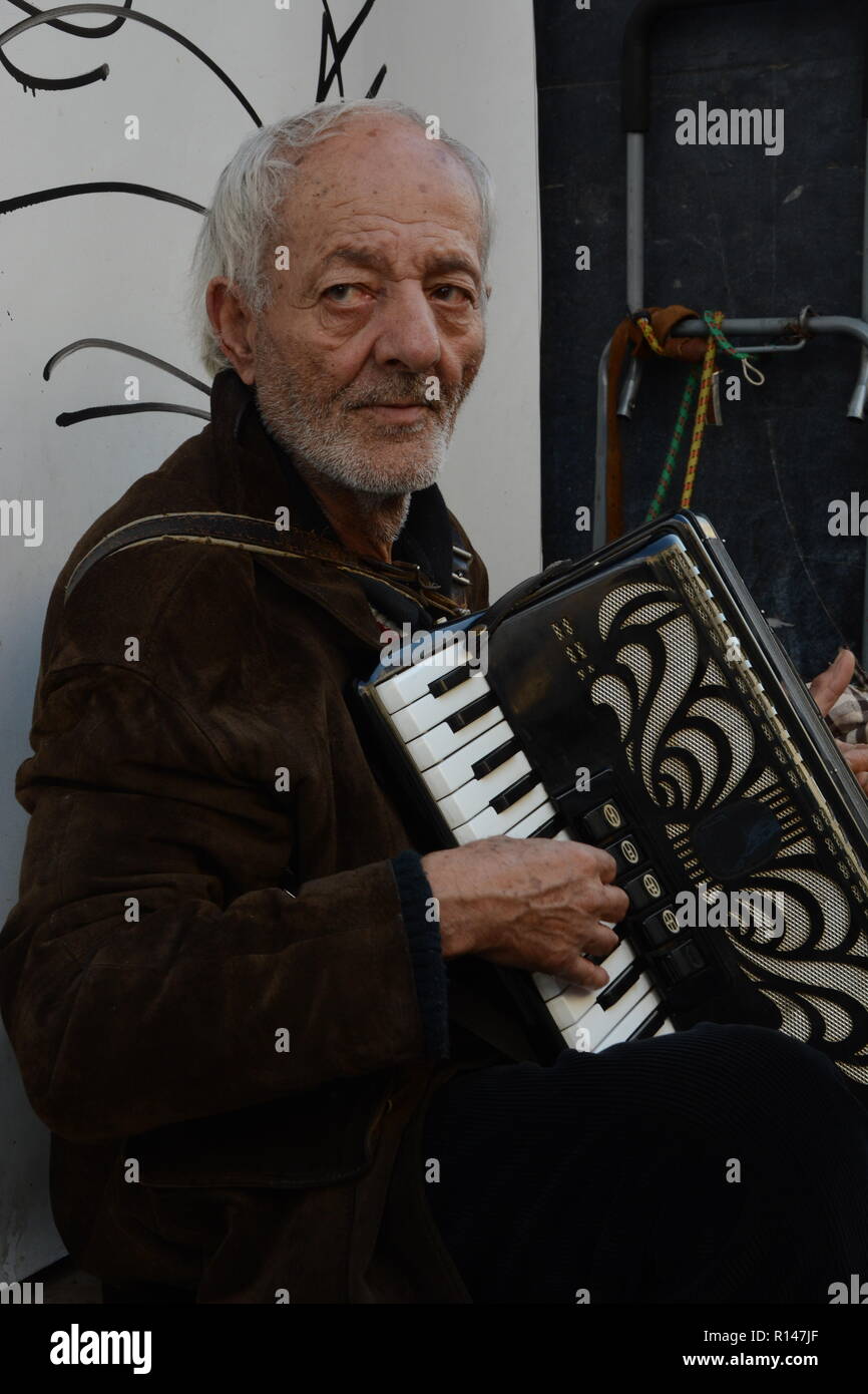 Man playing accordion Stock Photo Alamy