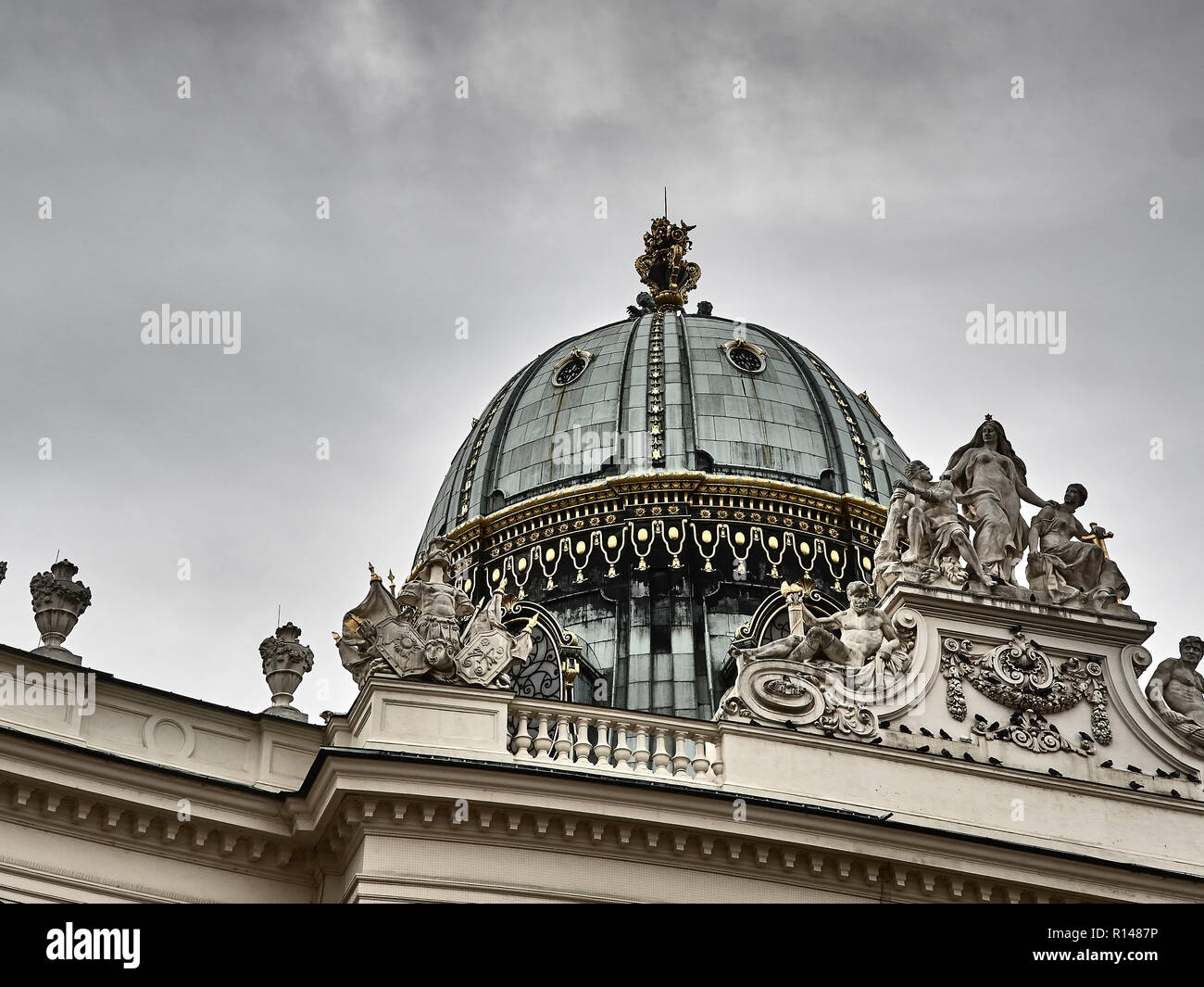 Shot of some details of the beautiful Hofburg palace in Vienna city center Stock Photo